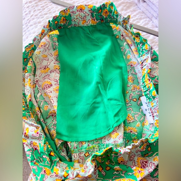 RHODE target Whimsical Green & Yellow Floral & Stripe Print Ruffled Midi Skirt - Picture 15 of 15